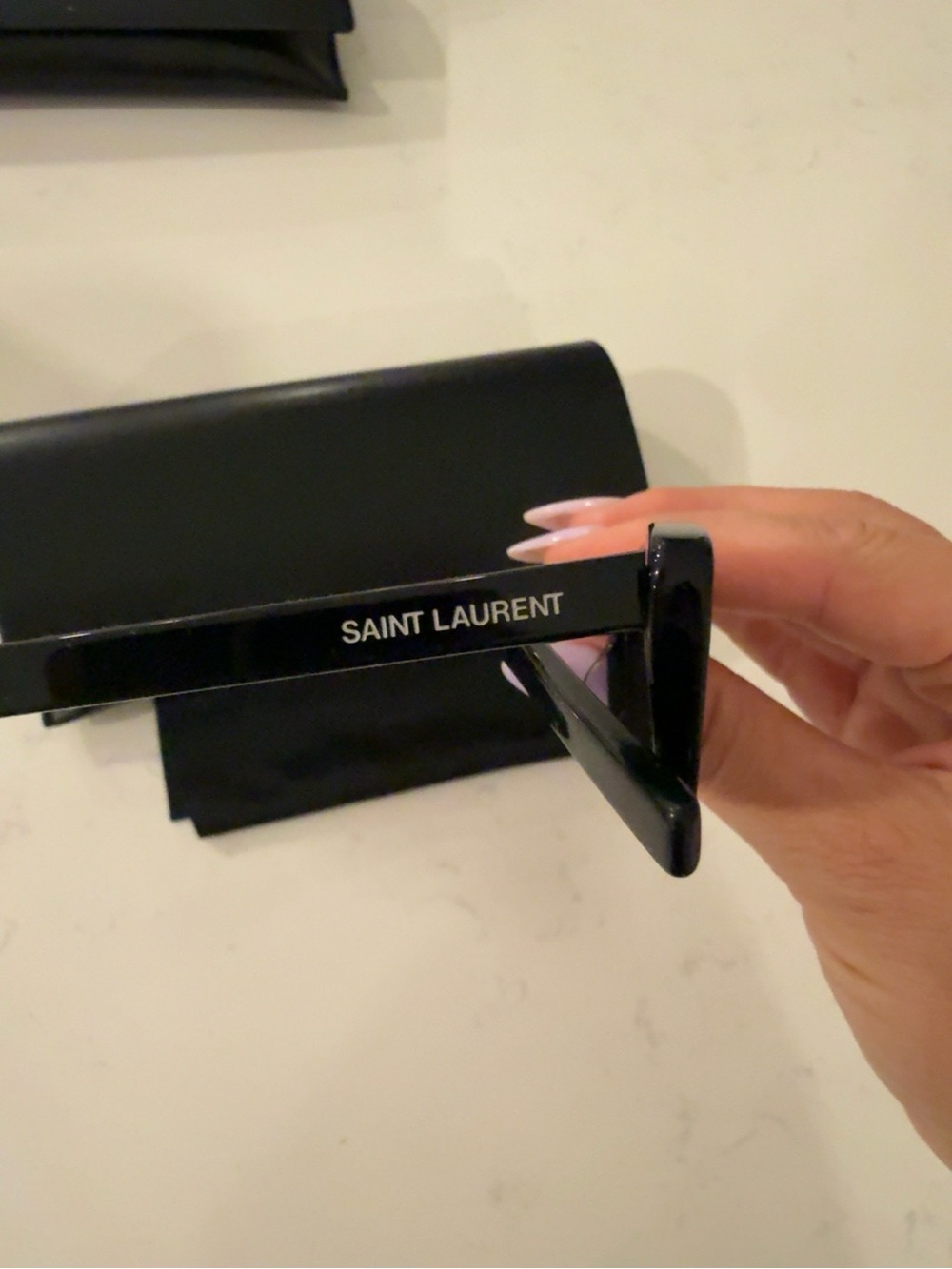 Saint Laurent Black Cat-Eye Sunglasses with Black Lenses - Picture 2 of 2